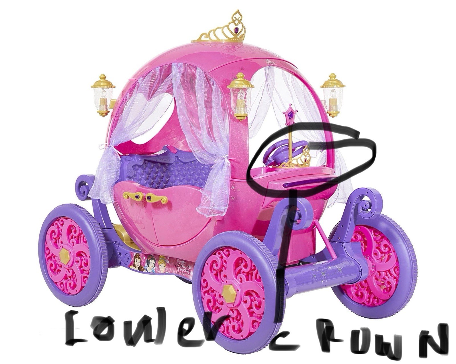 Replacement Crown (Dash/Lower) For Disney Pink Princess 24volt Ride on Carriage
