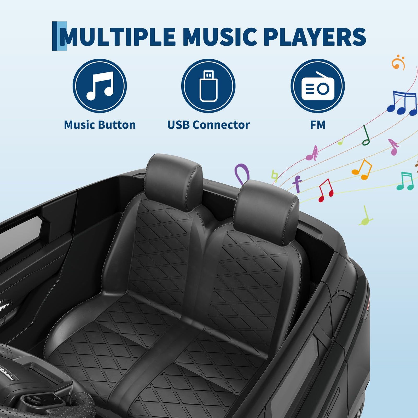 Kids Ride On 2 Seater Electric Car with Remote Licensed for 4-8 w/ Mp3 Player