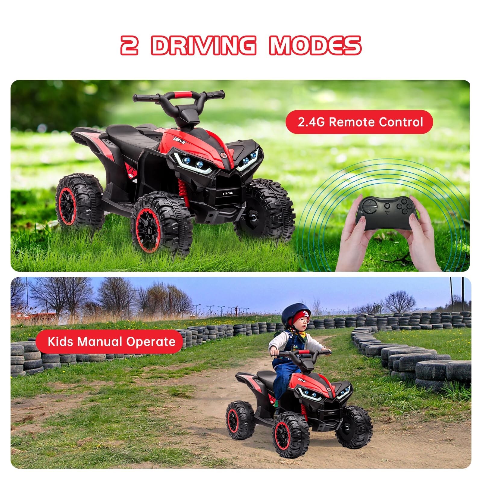 12V Kids Ride on ATV Car 4 Wheels Battery Powered Quad Toy Vehicle w/ LED Music