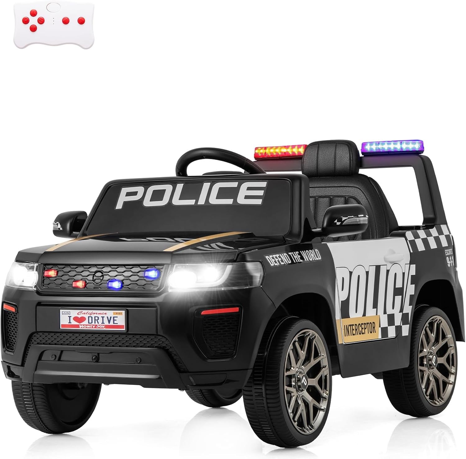 Costzon Police Ride on Car 12V Black