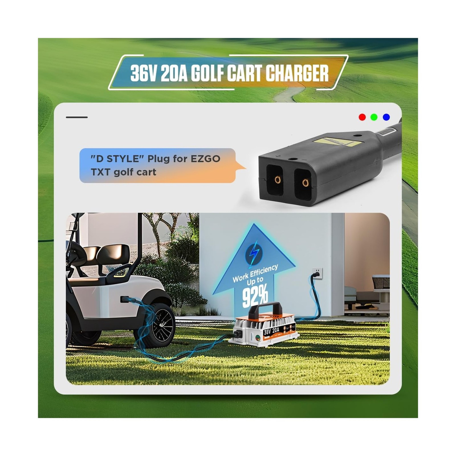36 Volt Golf Cart Battery Charger for TXT EZGO Golf Cart Charger 36 Volt EZGO…