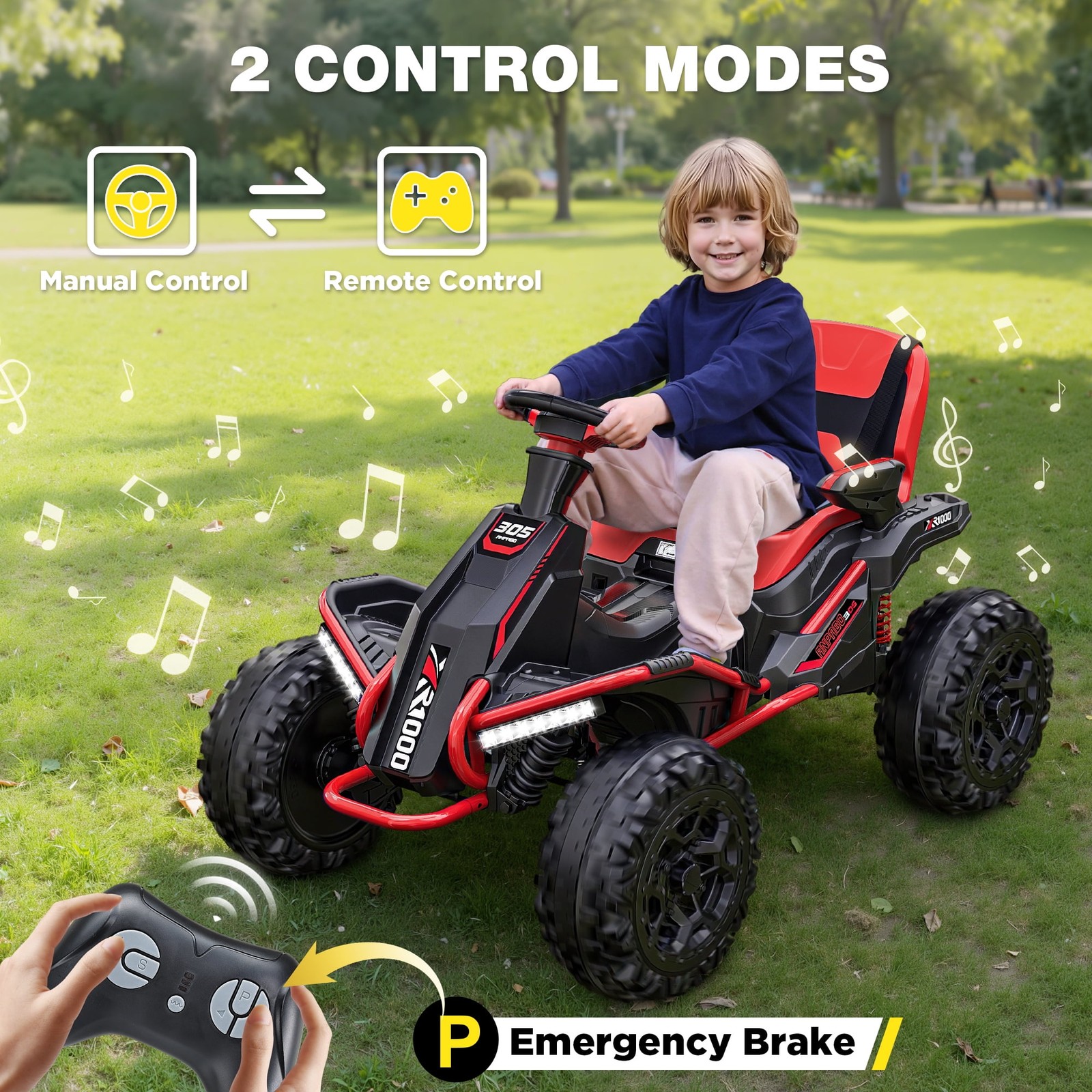24V Big Kids Ride on Car 4 Wheeler 4WD 800W Motors ATV Electric Power Remote Red