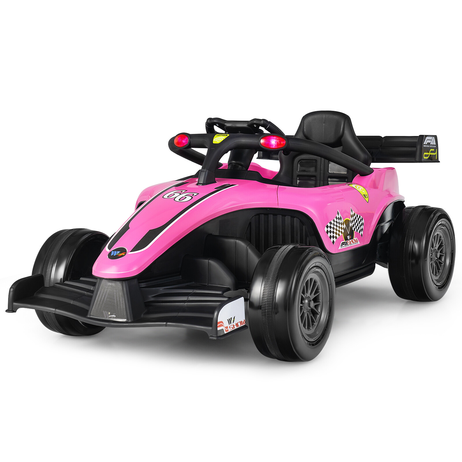 12V Kids Car Electric Racing Truck 2 Speeds Remote Control w/ MP3 & Lights Pink