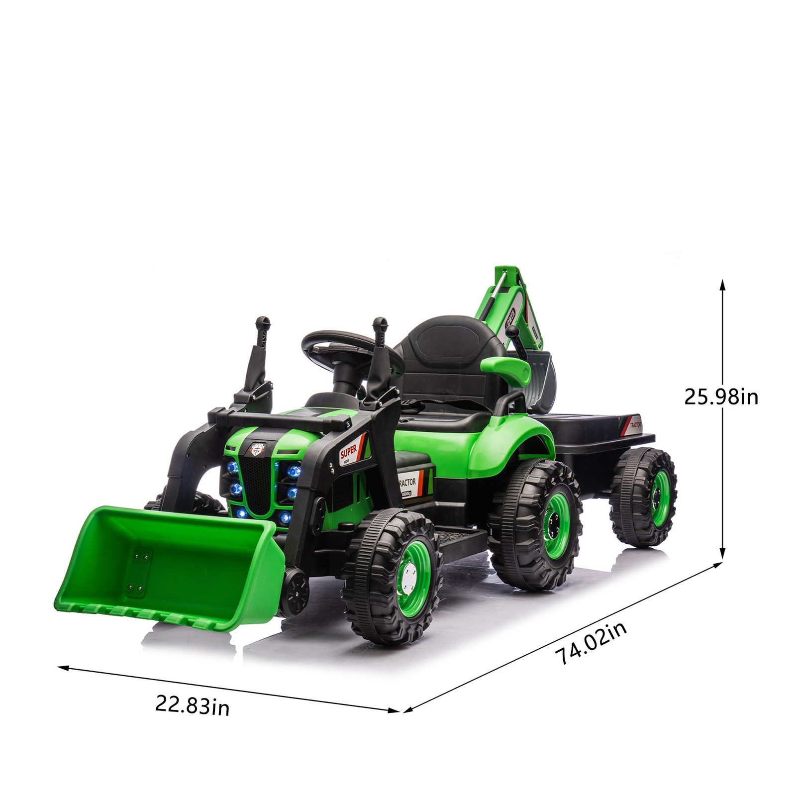 4 in 1 Kids Ride on Tractor 24V Excavator Bulldozer Electric Vehicle with Remote