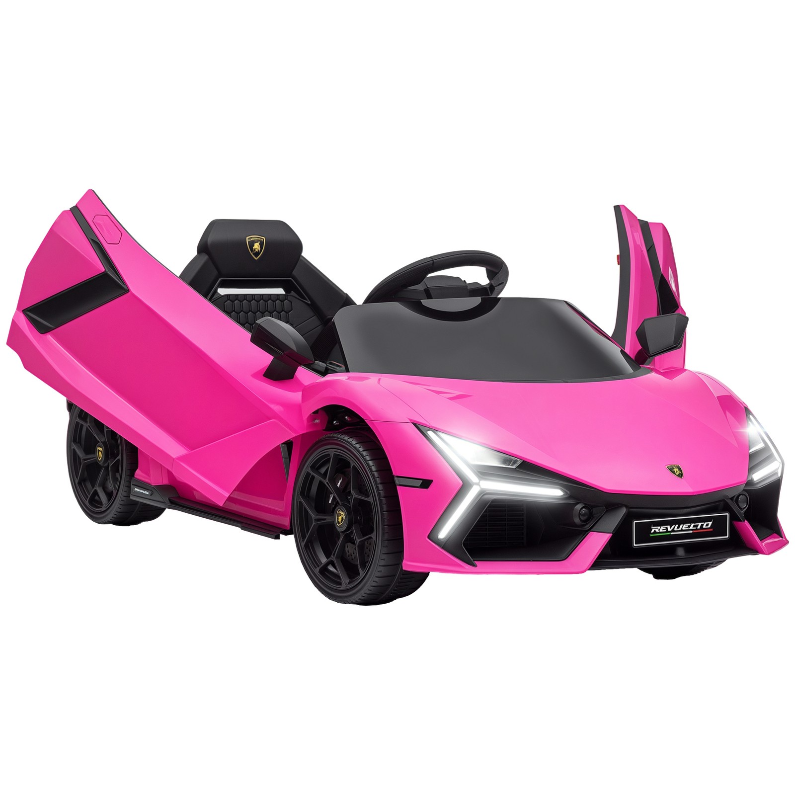 Lamborghini Revuelto Licensed Kids Ride on Car w/ Suspension, Pink