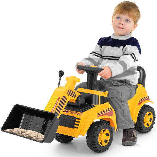 Excavator Digger Toy with Adjustable Bucket-Yellow – Color: Yellow