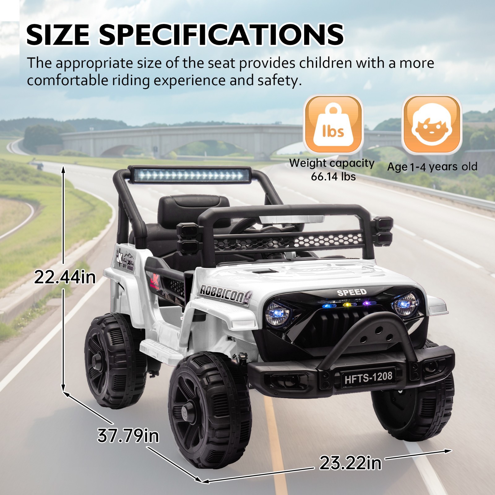 12V Electric Car Ride On Truck for Kids w/ Remote, Powered Wheels Toys,White