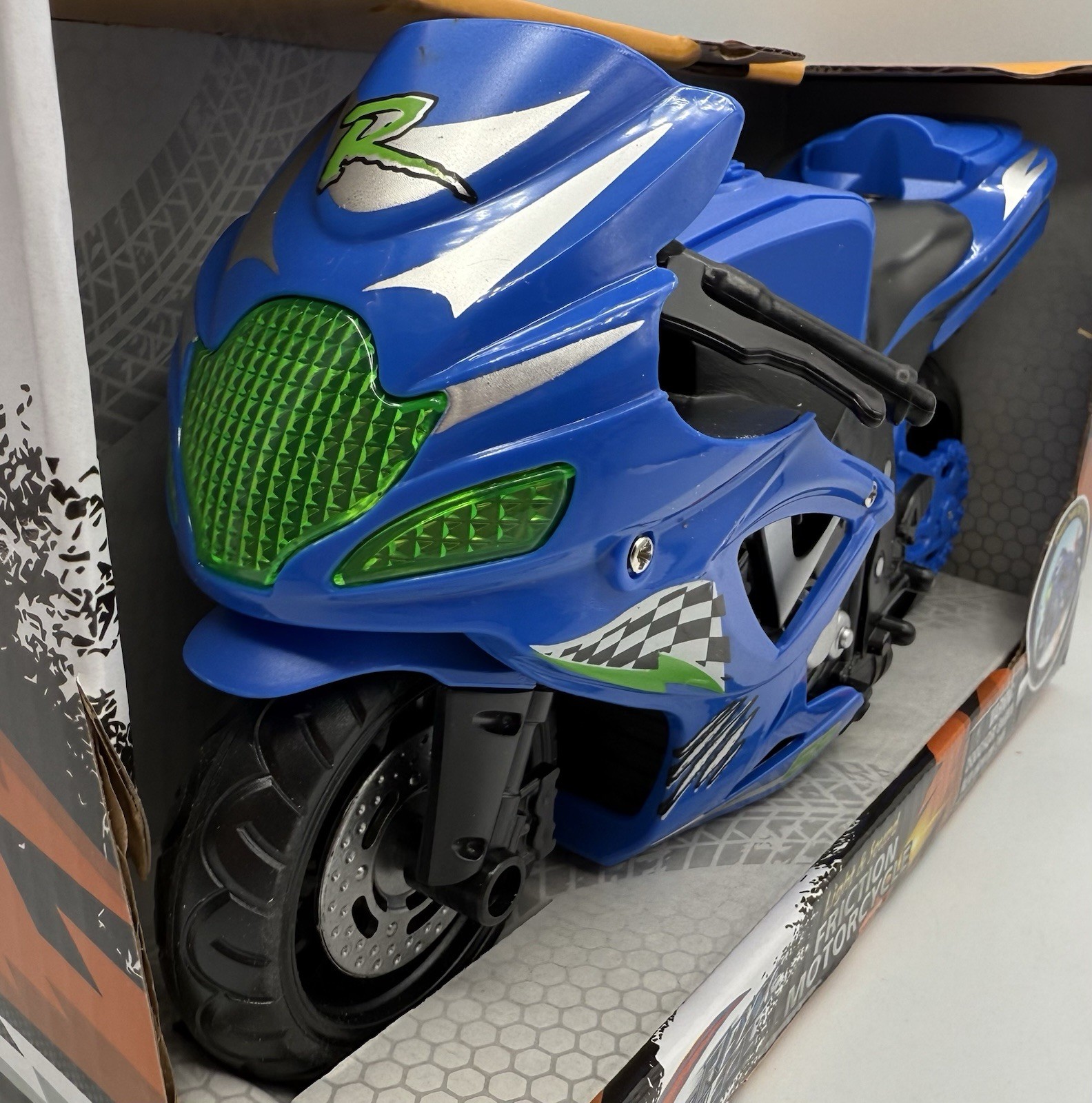 Raxx Wheel Motorcycle Light And Sound Friction Blue By Fenicalcan New