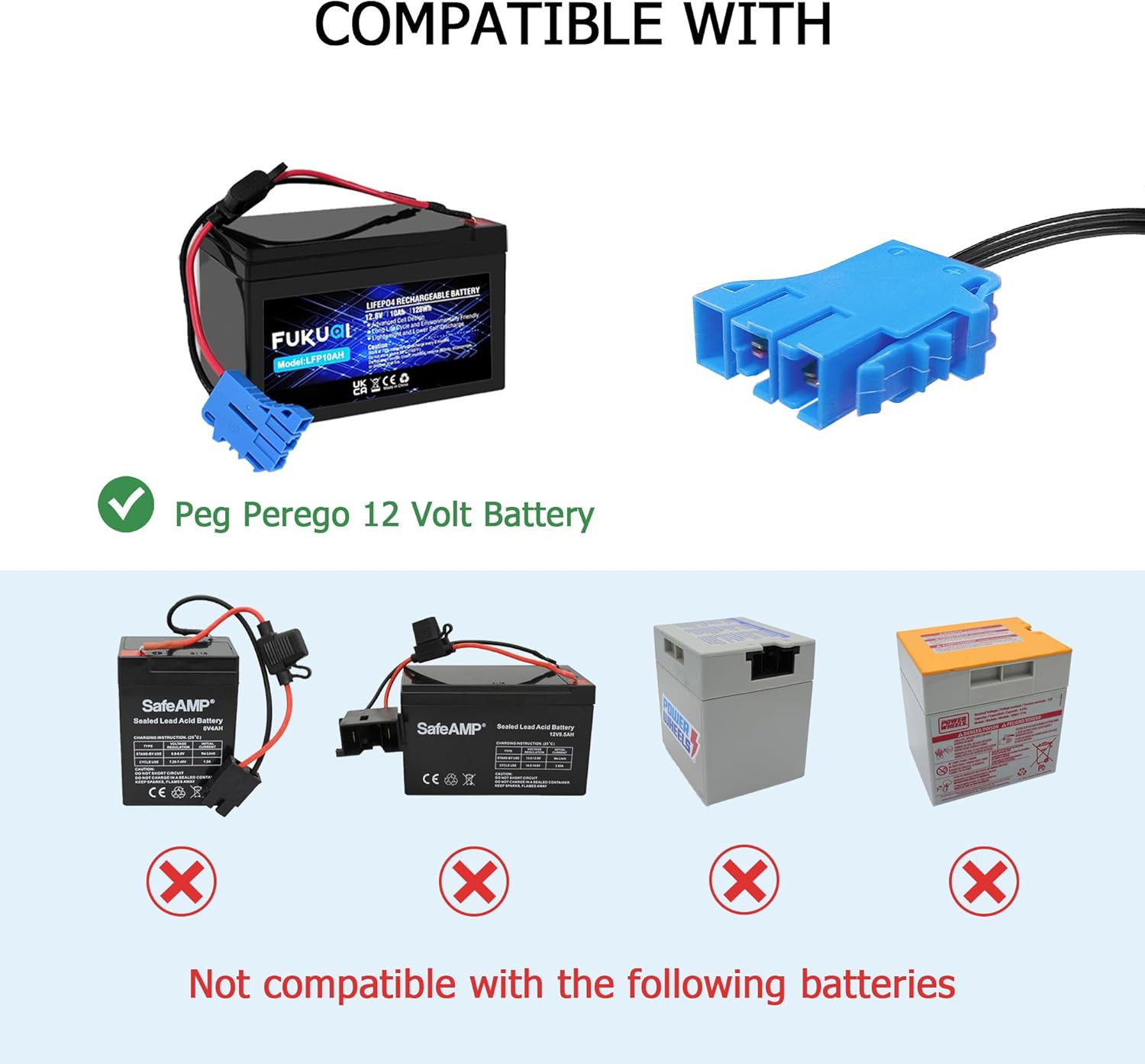 12V Charger for Peg Perego John Deere Tractor Battery, 12 Volt Battery Charger f