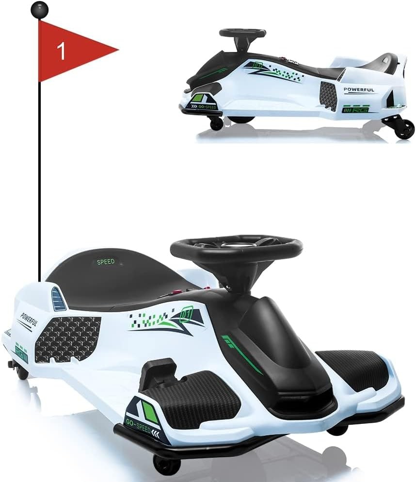 Drifting Car for Kids,45W Brushless Quiet Motor,Fast 5 Mph Electric Ride on Car