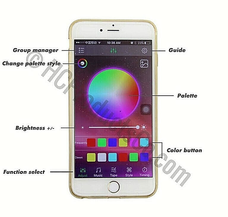 Bluetooth Controlled LED Light Kit for Kids Electric Cars 16 Million Colors