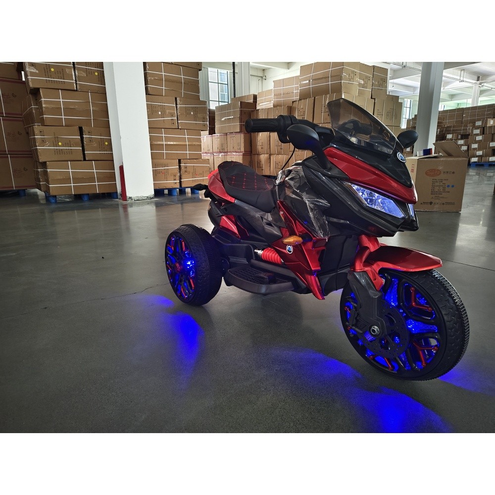 12V Kids Electric Motorcycle, 3-6 Yrs, Training Wheels, Lights, Manual Throttle