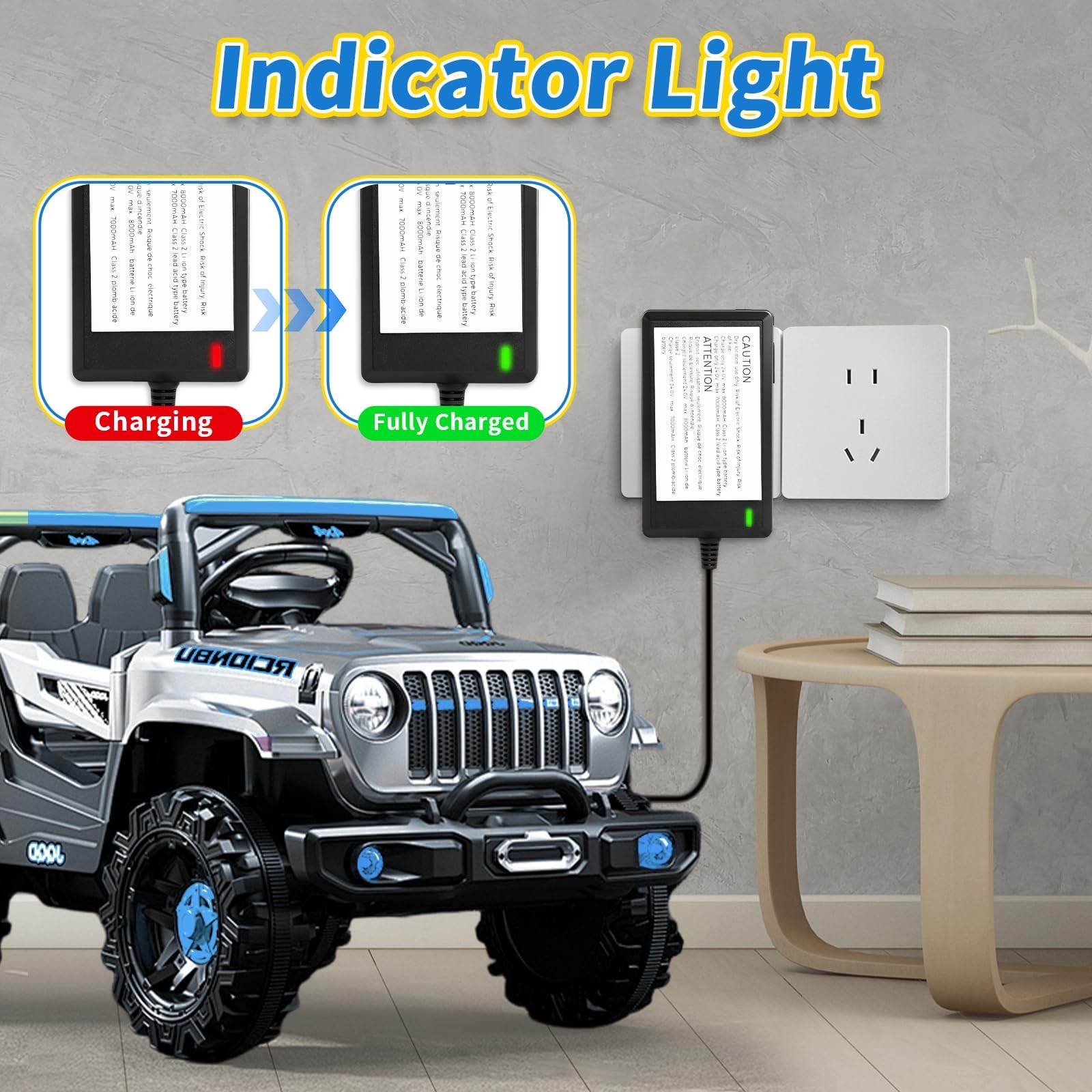 DUSK FLY 24V Battery Charger for Kids Ride on Toys Class 2 Power Supply Power…