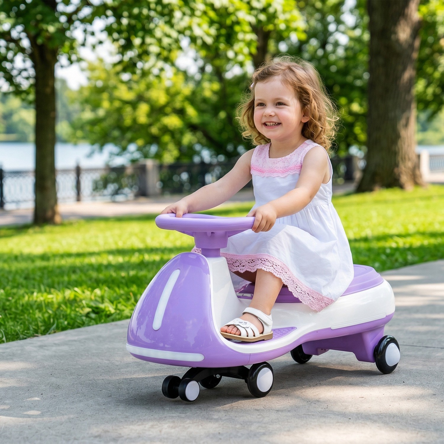 Kids Electric Wiggle Ride Twist Car with Wireless Music for Age 3-8 Kid Toy Gift