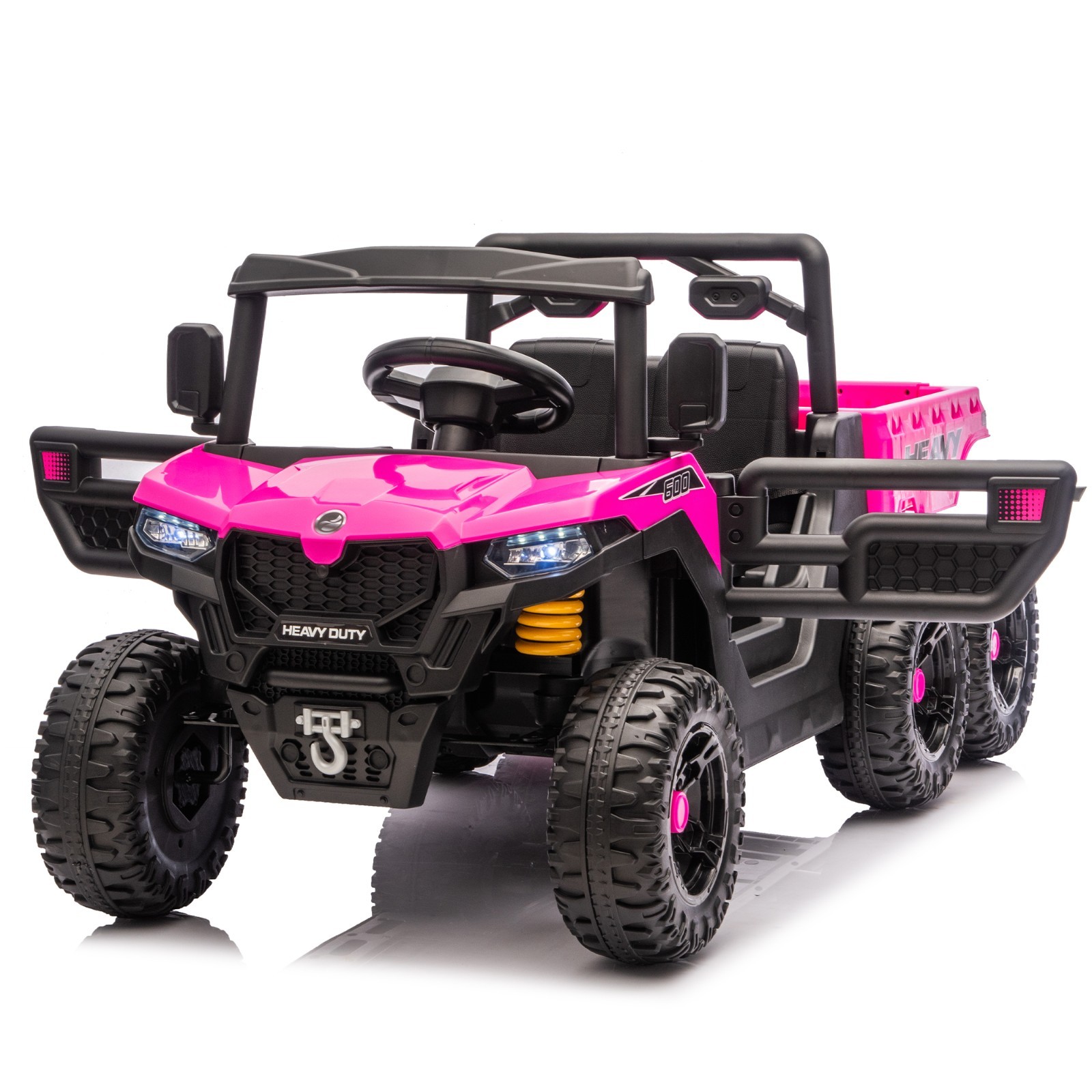 24V Kids ELectric Car Dump Truck Ride on Toys w/Remote,LED,400W Motor, Pink