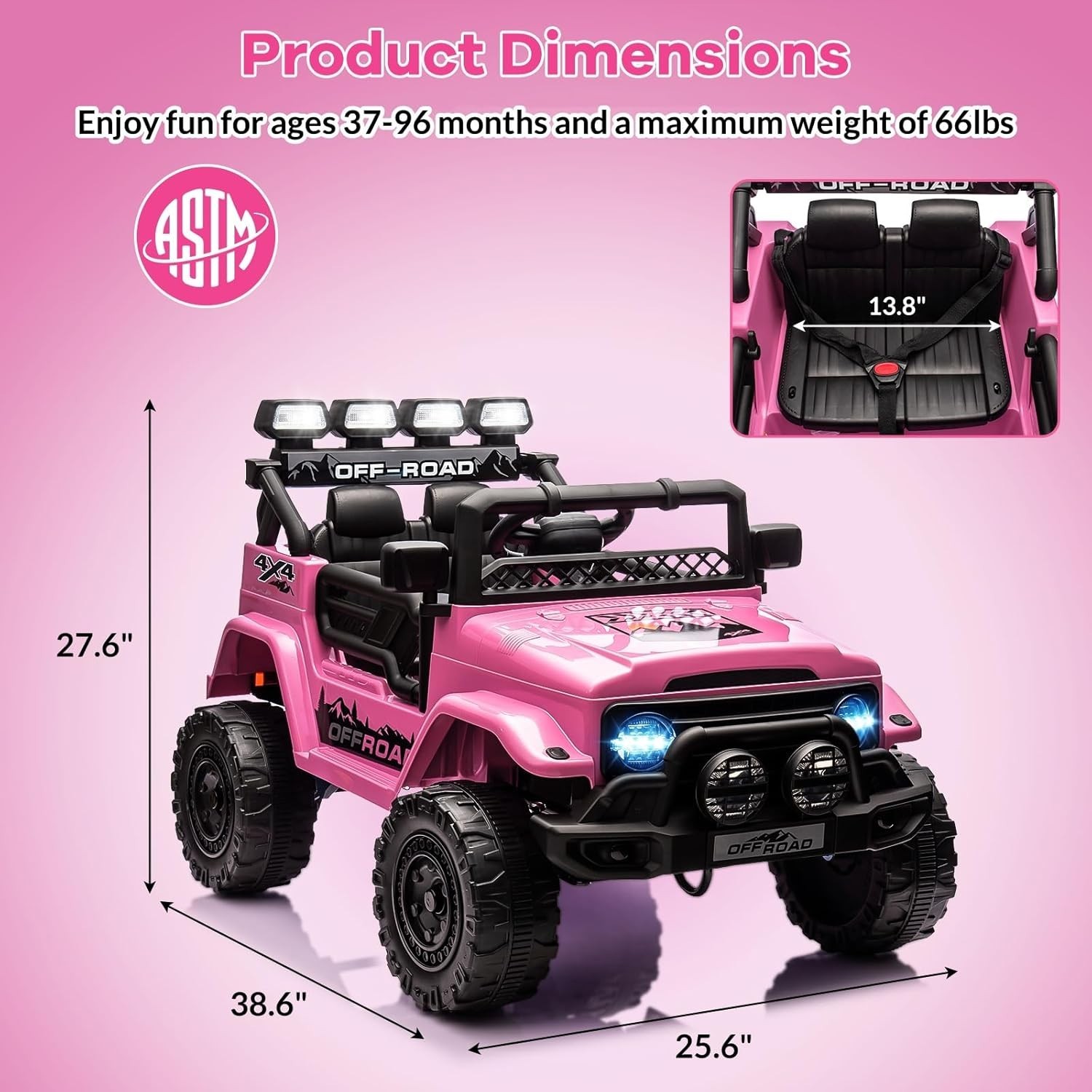 12V Kids Ride On Truck Car 2WD Battery Powered Vehicle with Remote Control