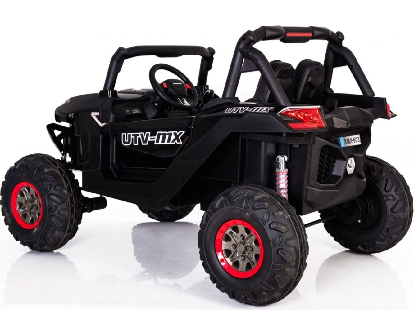 Mini Moto UTV 4×4 12V Black Kids Ride-On Car 2.4GHz RC Remote EVA Tires 4 Motors