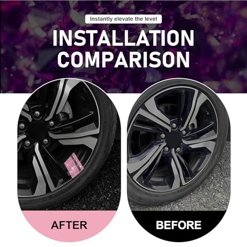 4 PCS Car Wheel Rim Decal, Diamond Encrusted Shiny Sticker Fits 18″ – 21″ Pink