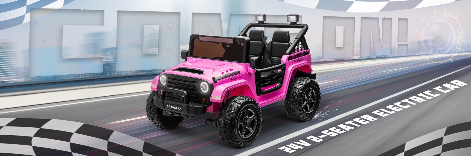ZEOPHOL Kid Electric Ride On Truck Car 24V 9AH Battery Power Car 4WD/2WD Purple