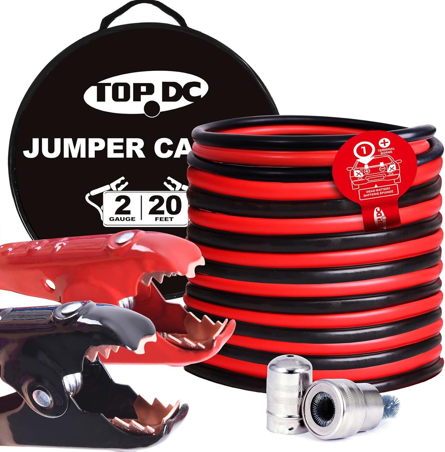 Jumper Cable Battery Charger Clamps For Car SUV Vans Trucks Heavy Duty 16/25 FT