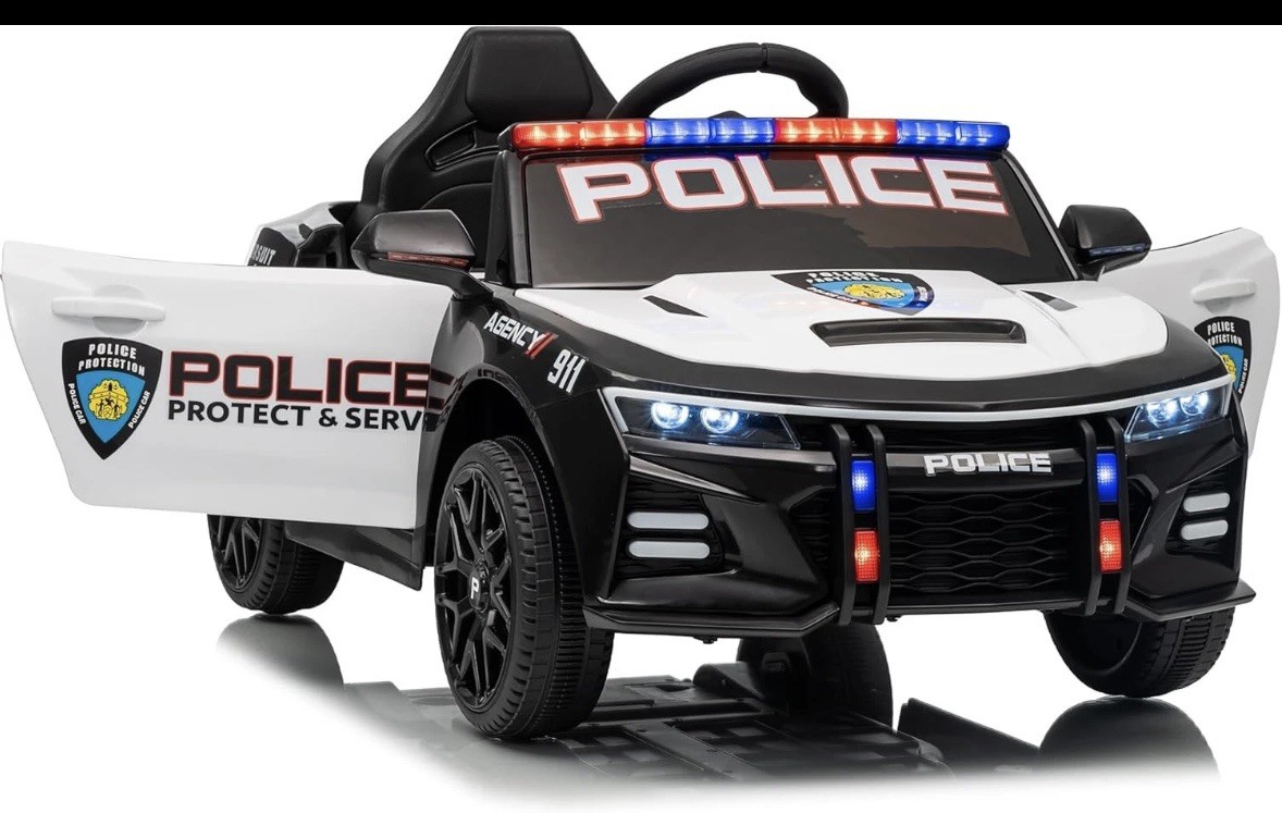 Police Car Ride on Electric Car for Kids,Battery Powered Ride-on Toys Cop Cars