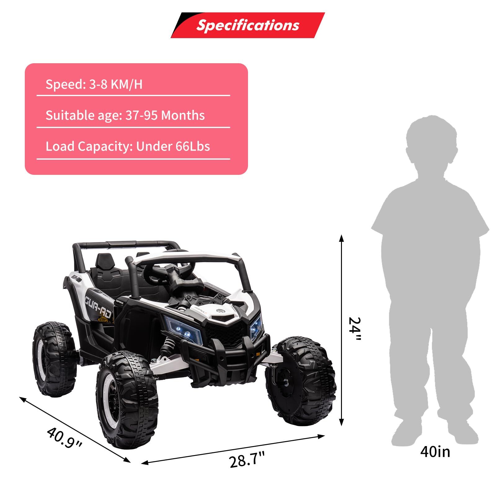 🍎24V Kids Ride-On Utv Car w/ Remote Control Spring Suspension 200W Motor Music