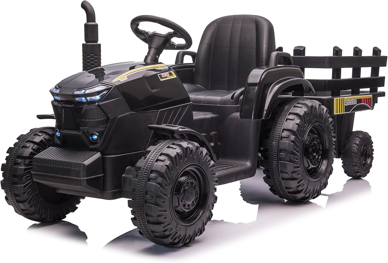 Electric Ride On Car Kids Ride On Tractor with Trailer Outdoor Farm Play Vehicle