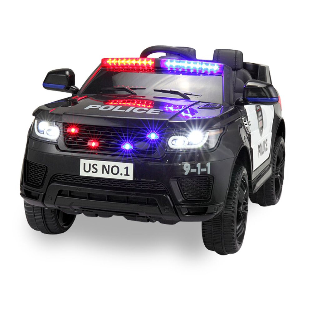 TOBBI 12V Kids Police Car Ride-On SUV with Parental Control Remote