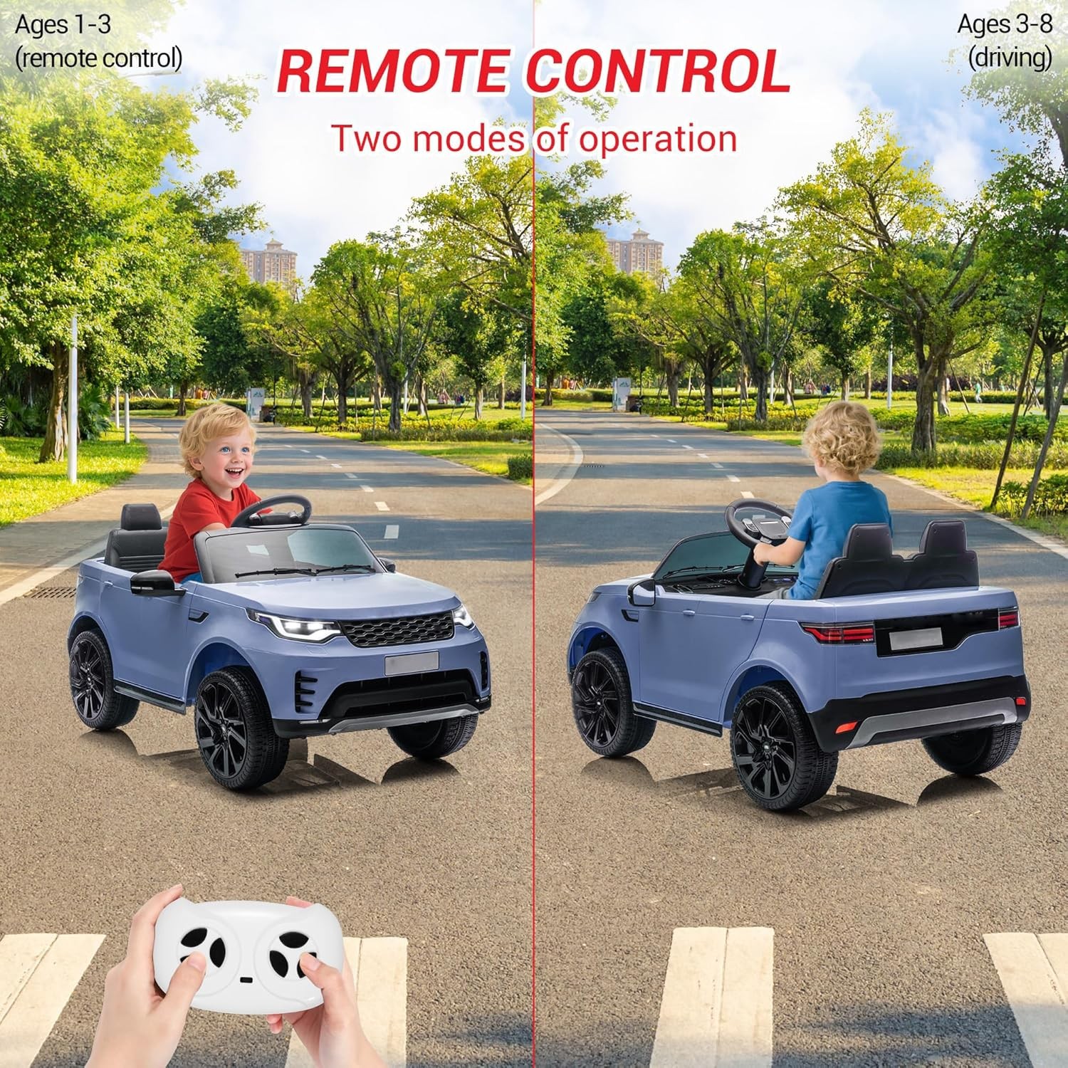 12V Licensed Land Rover Electric Ride-on Car for Kids with Parental Remote