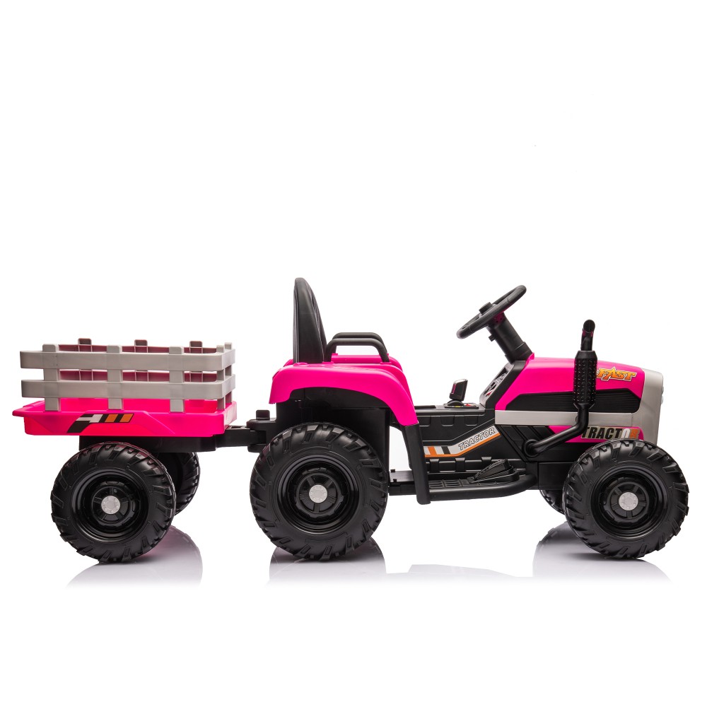 24V Battery Electric Ride on Tractor w/ Trailer 200w*2motor 1.86-4.97MPH/Remote