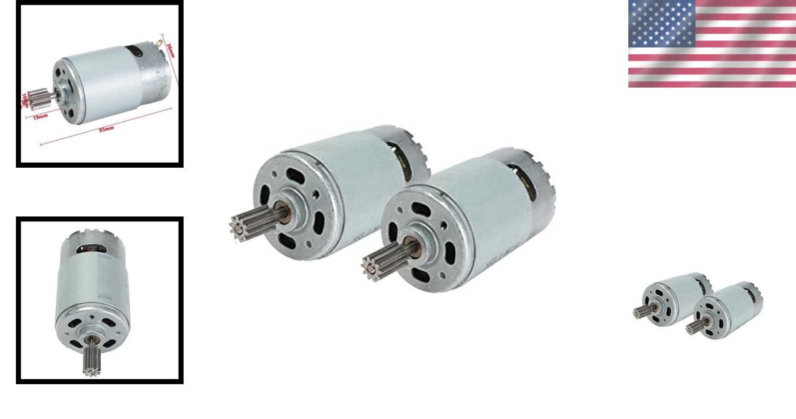 Durable 2 Pcs Electric Motors for Children’s 24V Ride-On Cars – RS550 Gear Set