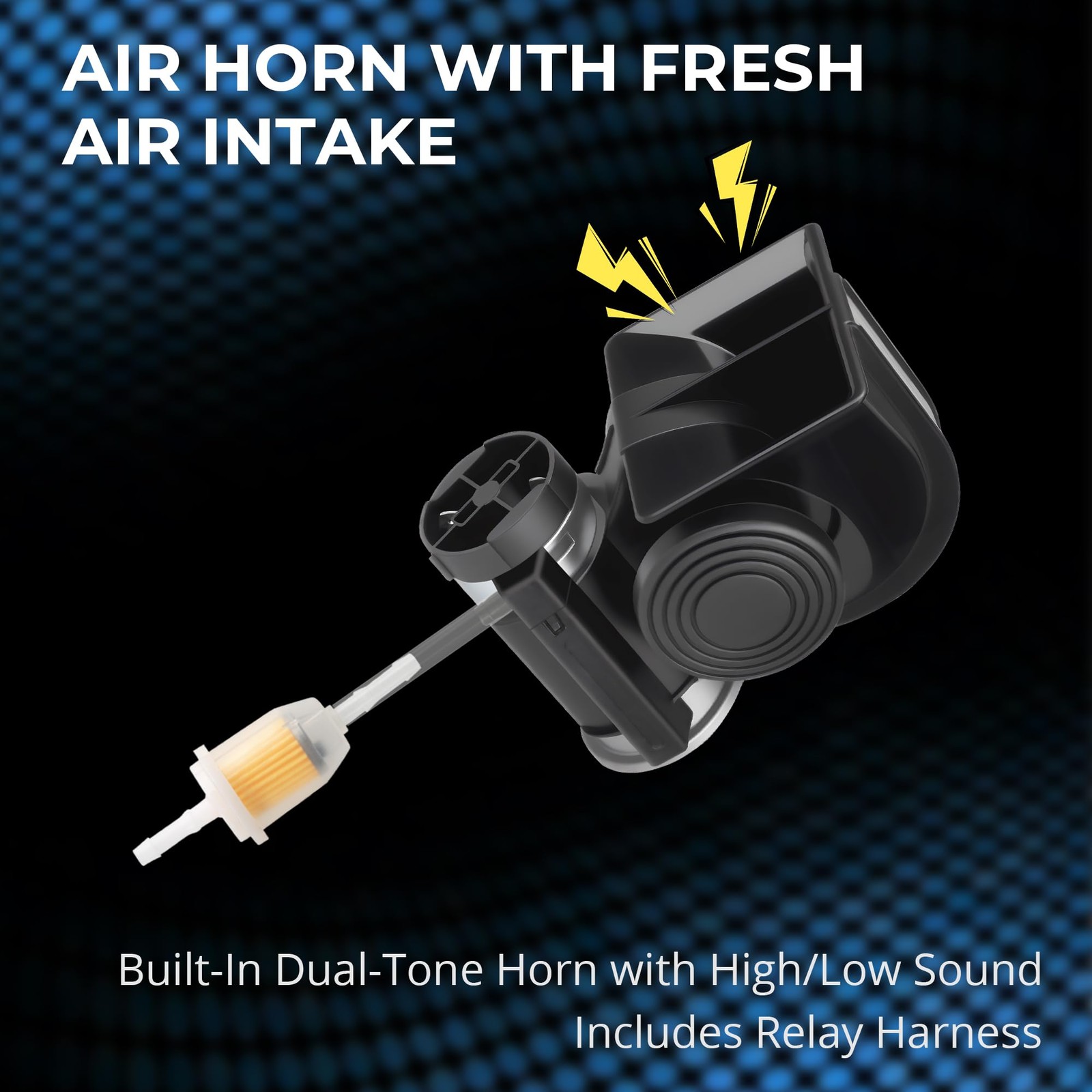 12V 2-Pair Car Horn Kit, 150dB Super Loud Horns with Relay Harness, Universal…