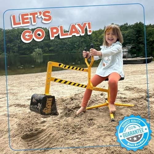 Kids Excavator Ride-On Toy – 360° Rotating Sand Digger for Beach & Sandbox Fun