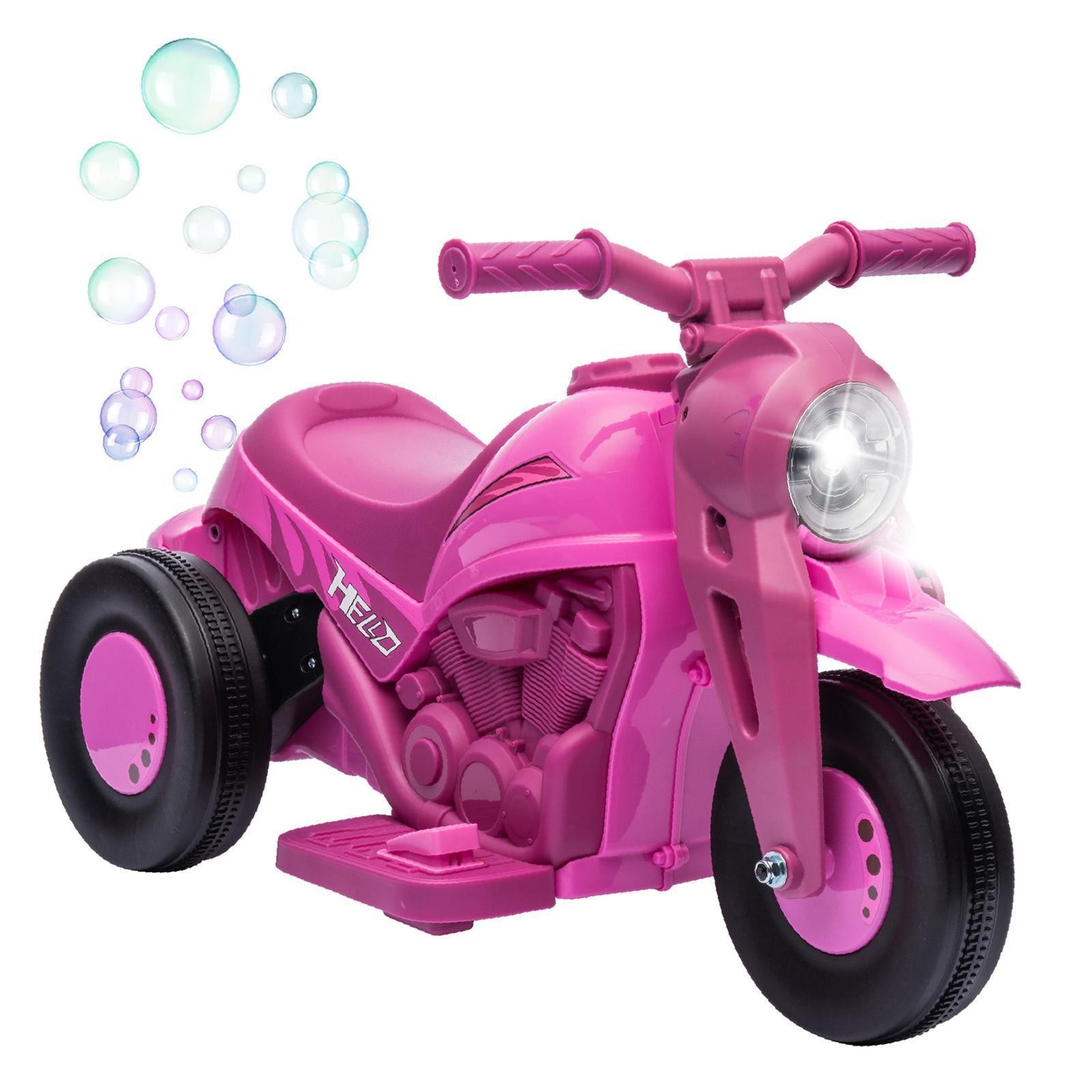 Ride on Bubble Car, 6V Kids Motorcycle, 3 Wheeled 2 MPH Electric Motorbike for