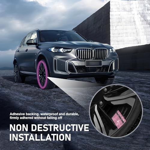 4 PCS Car Wheel Rim Decal, Diamond Encrusted Shiny Sticker Fits 18″ – 21″ Pink