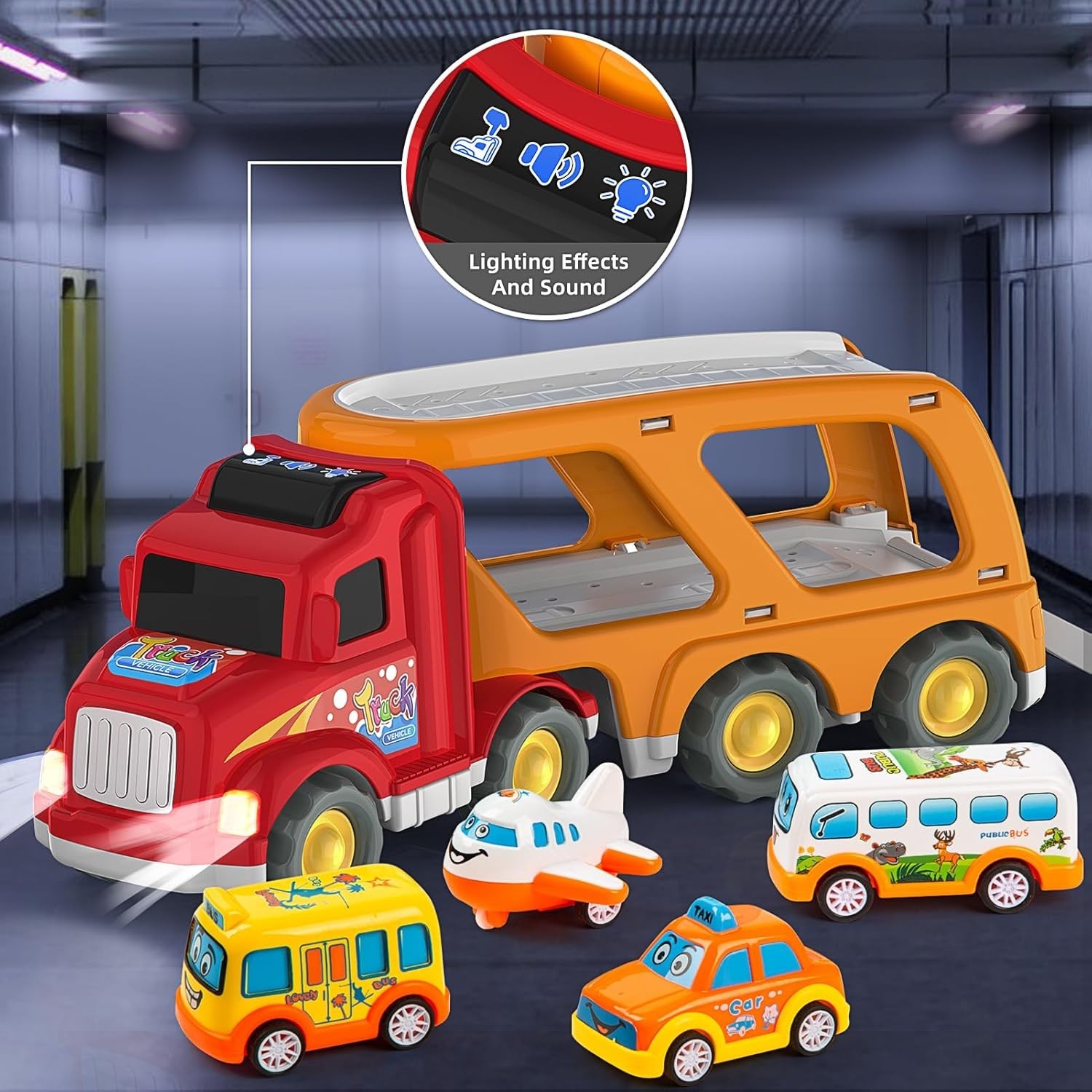 Exciting 5-in-1 Carrier Truck & Mini Cars for Toddlers – Ideal Gift for Ages 3-6