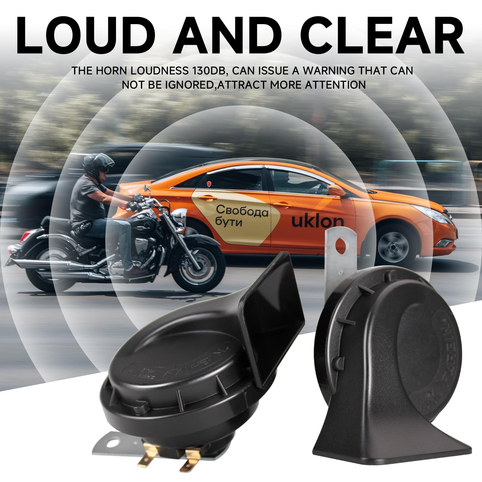 Horns Auto Horn 12V Car Horn Loud Dual-Tone Waterproof Electric Snail Horns K…