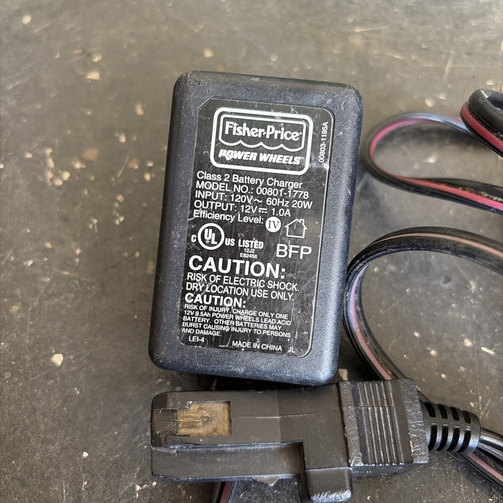 Fisher Price 00801-1778 Power Wheels LOT OF 3 – 12V Charger Cord, OEM