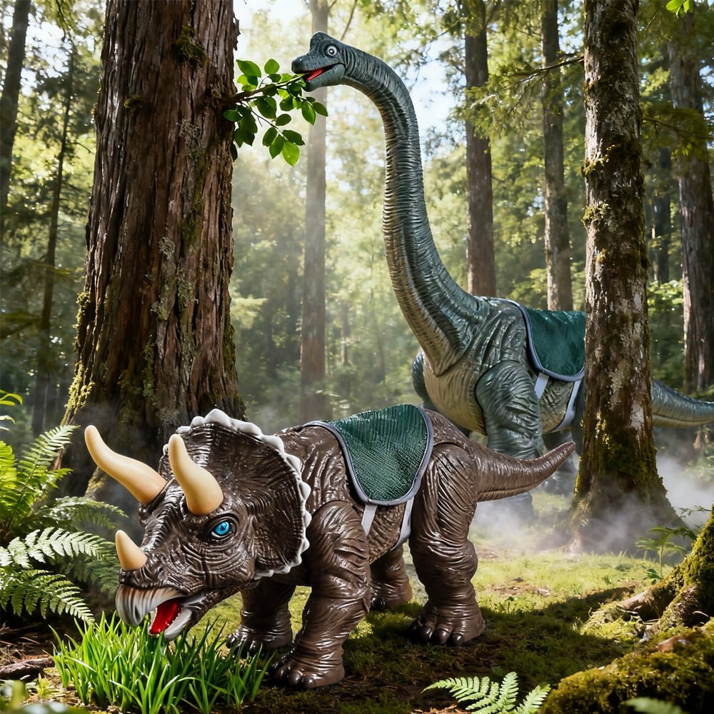 Wonder Living Dinosaur Ride on Toy Cars for Kids,Realistic Brachiosaurus Push Ca