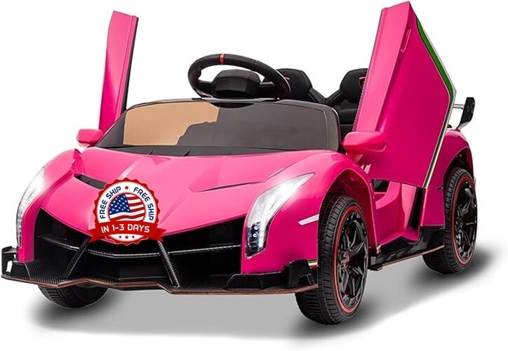 Carro Electrico Para Niñas Niña Bateria Recargable Con Control Remoto Musica Luz