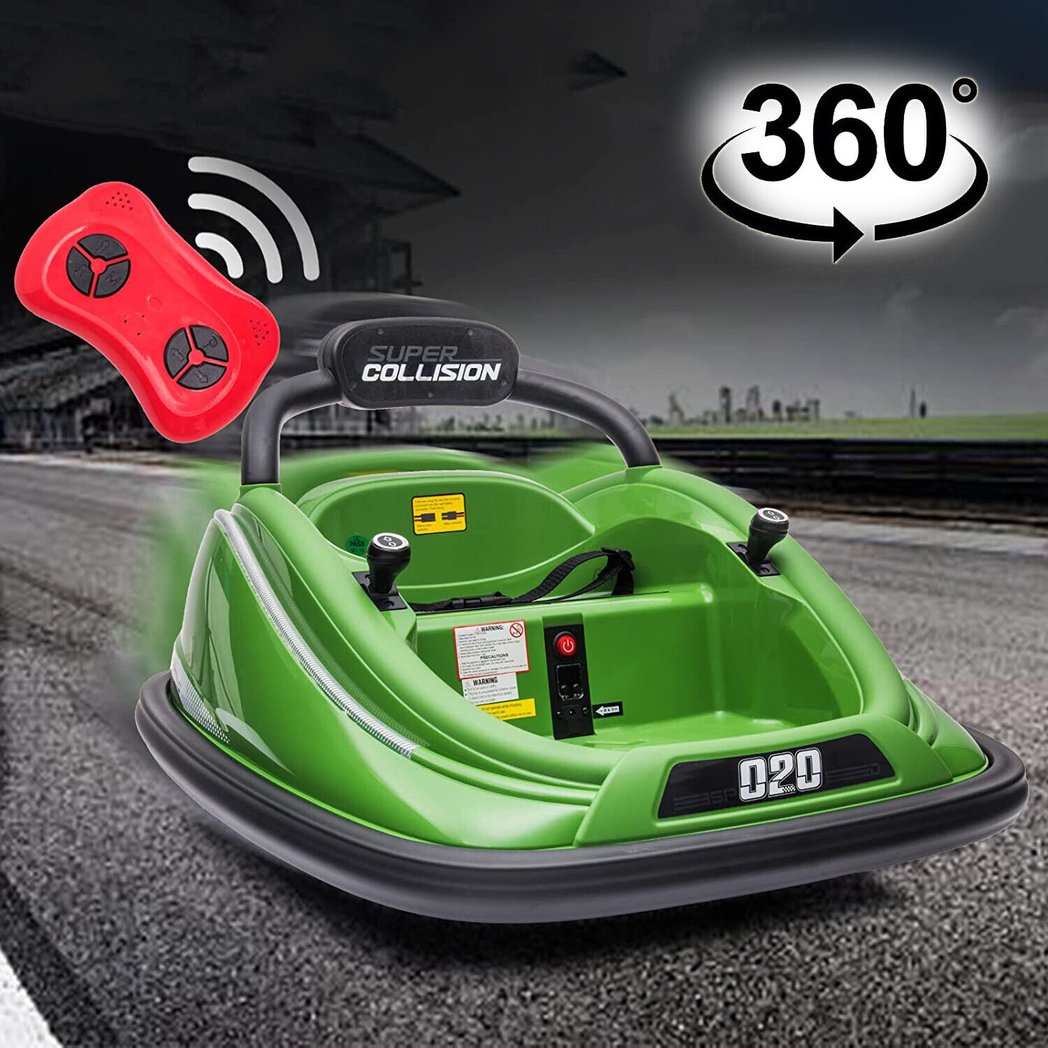 12V Kids Ride on Bumper Car 360° Spinning Electric Vehicle Toy w/Remote Control