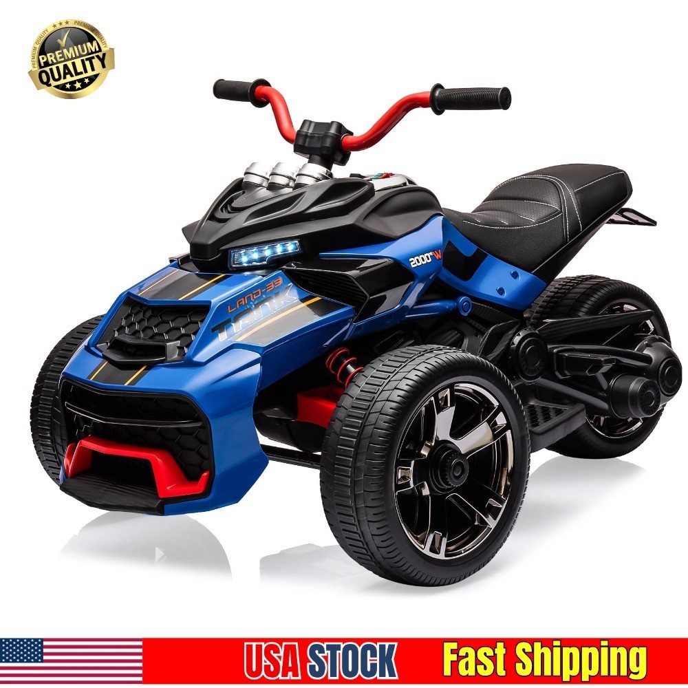 12V Kids Ride on ATV 4mph Electric Power Motorcycle Wheels ATV Track Car Speeds