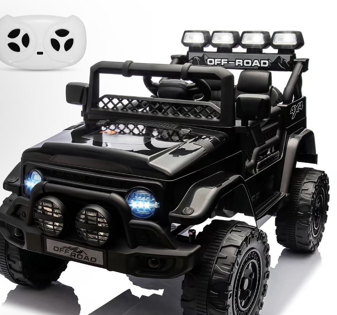 Kids Electric Ride-On Off-Road Jeep Style Car w/ Remote Control, Black