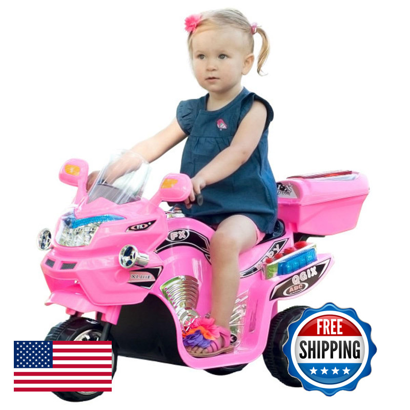 Lil’ Rider Kids Motorcycle – 3-Wheel Ride On Toy Reverse Sounds And Headlights