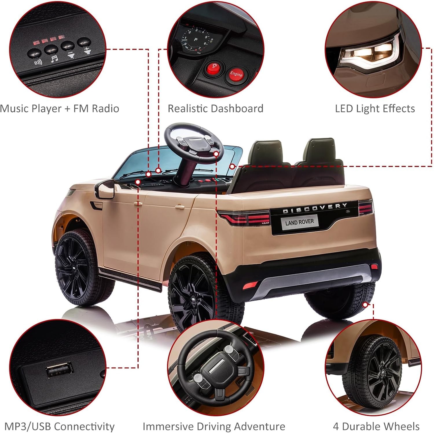 12V Land Rover Licensed Electric Car for Kids Parental Remote Fun Outdoor Toy