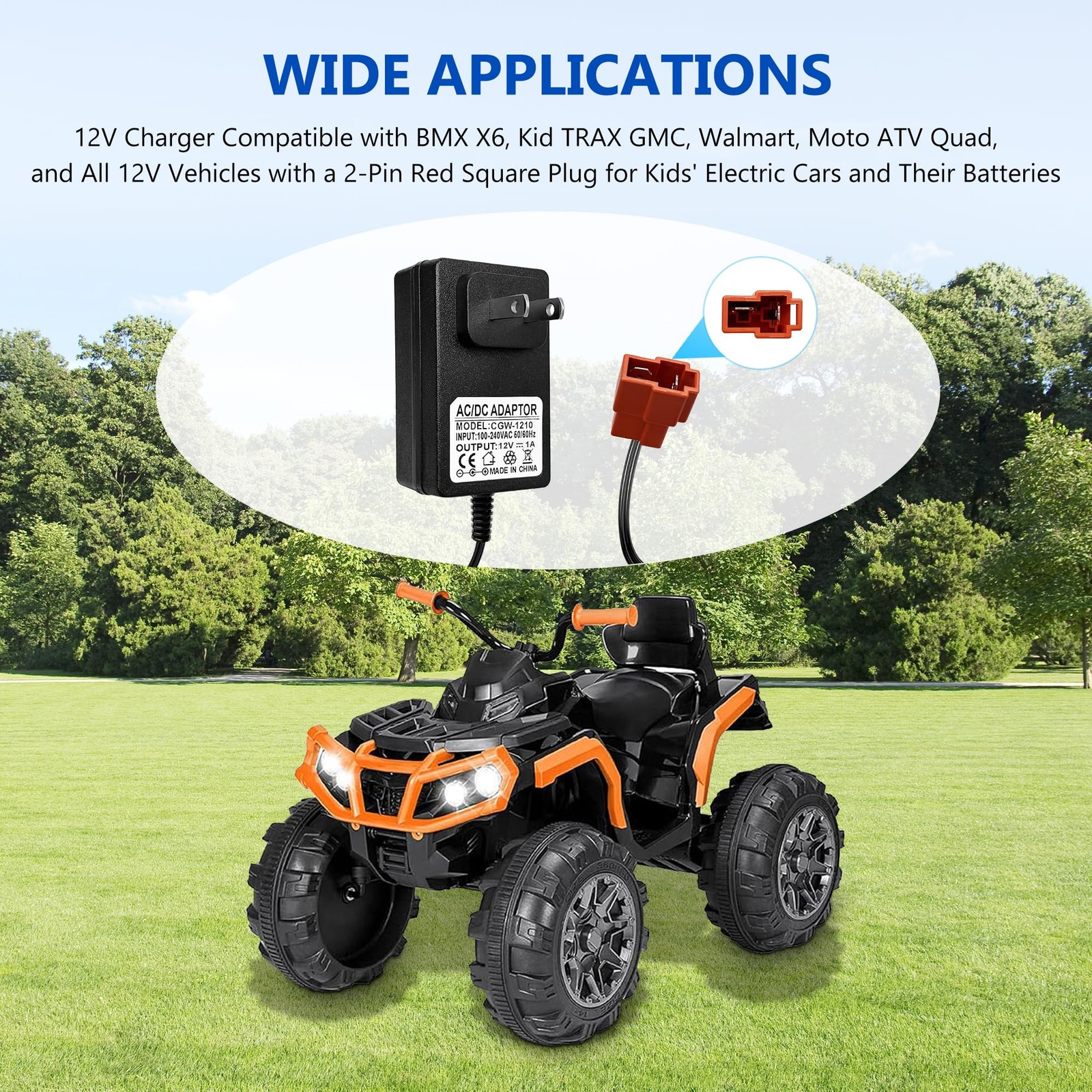12 Volt Battery Charger for Kids ATV Ride On Toys, Fit for BMX X6, Kid TRAX G…