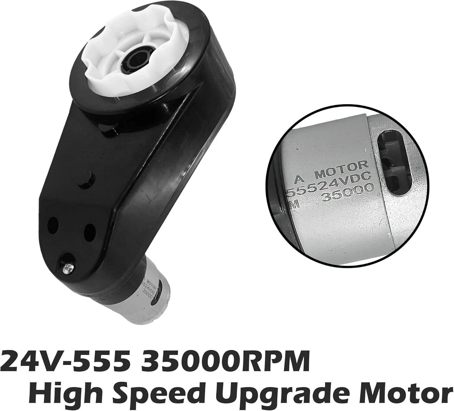 2PCS 24V RS555 35000RPM Fast Steel Gears Motor Gearbox for Power Wheels Kids Rid