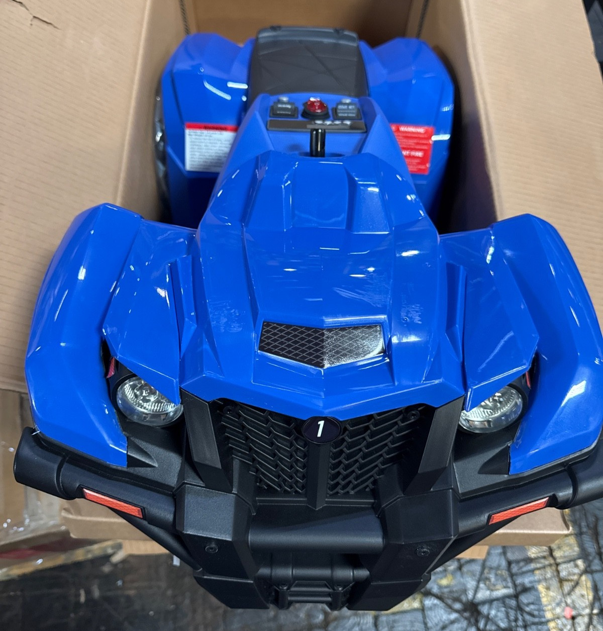 BCP 12V Kids Ride-On 4-W Quad ATV Car w/ 2.4mph Max, Bluetooth, Headlights, Blue