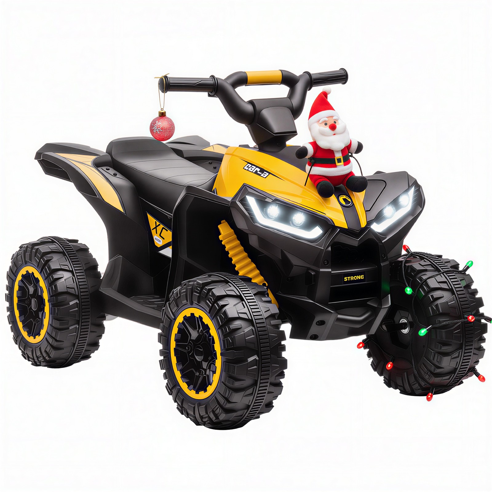 4 Wheeler for Kids, Electric ATV, with Music for 3-5 Years Old, Yellow