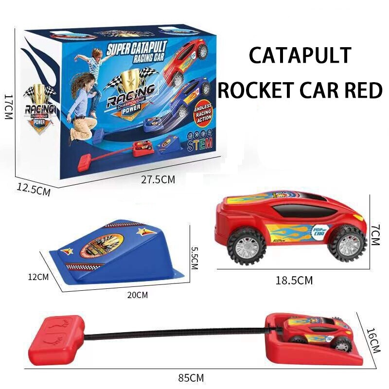 Outdoor Toys For Kids Launch Rocket With 2 Cars Foot Pneumatic Car Play Vehicles
